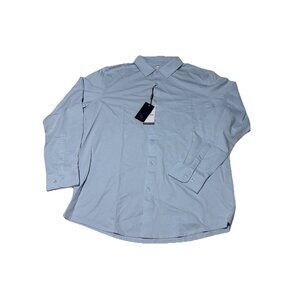 Men's Vancamel Dynamic Flex Long Sleeve Button Down Polo Shirt ~ Light Blu L NWT